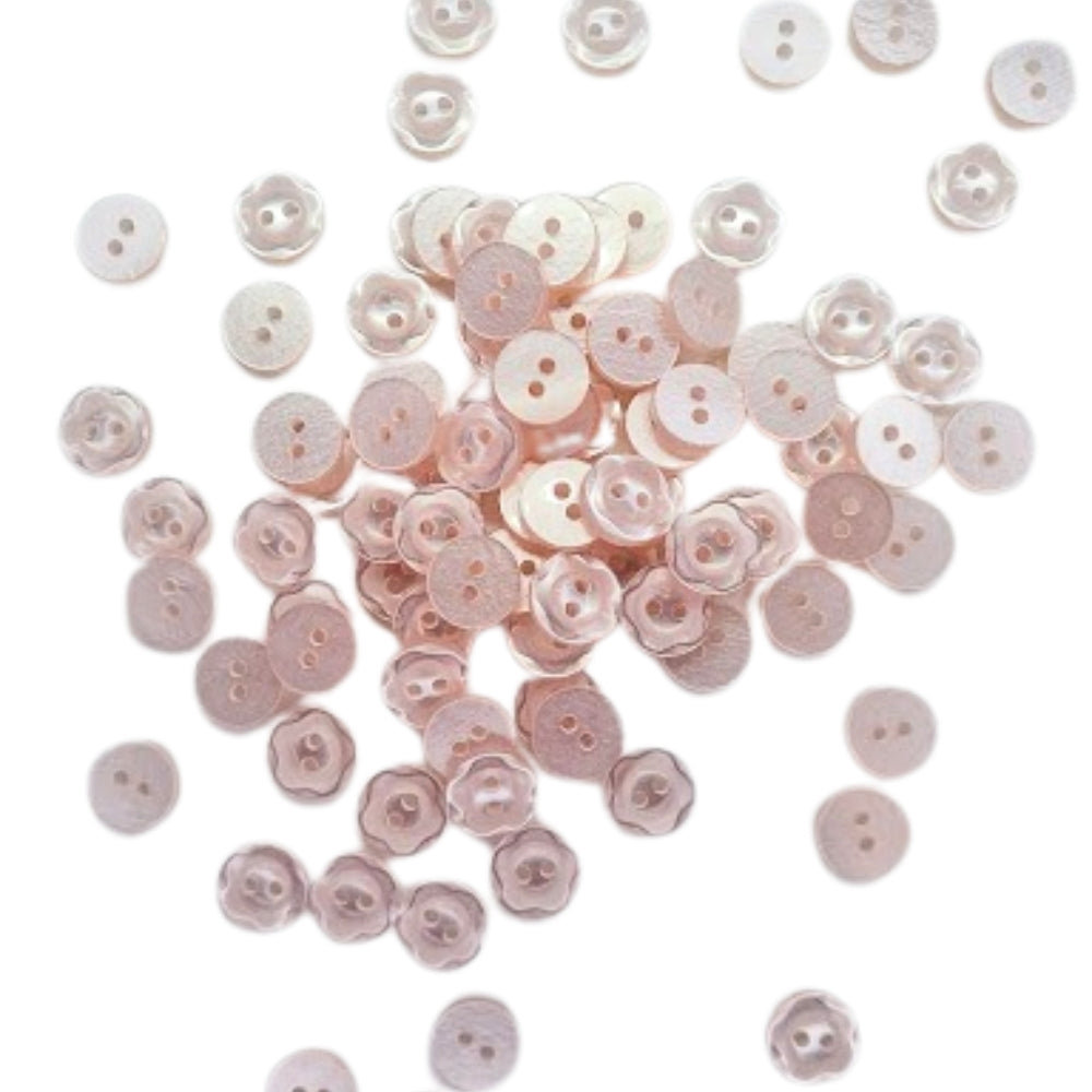 Polyester Scalloped Edge Button - 11mm - Pale Pink [LA5.5]