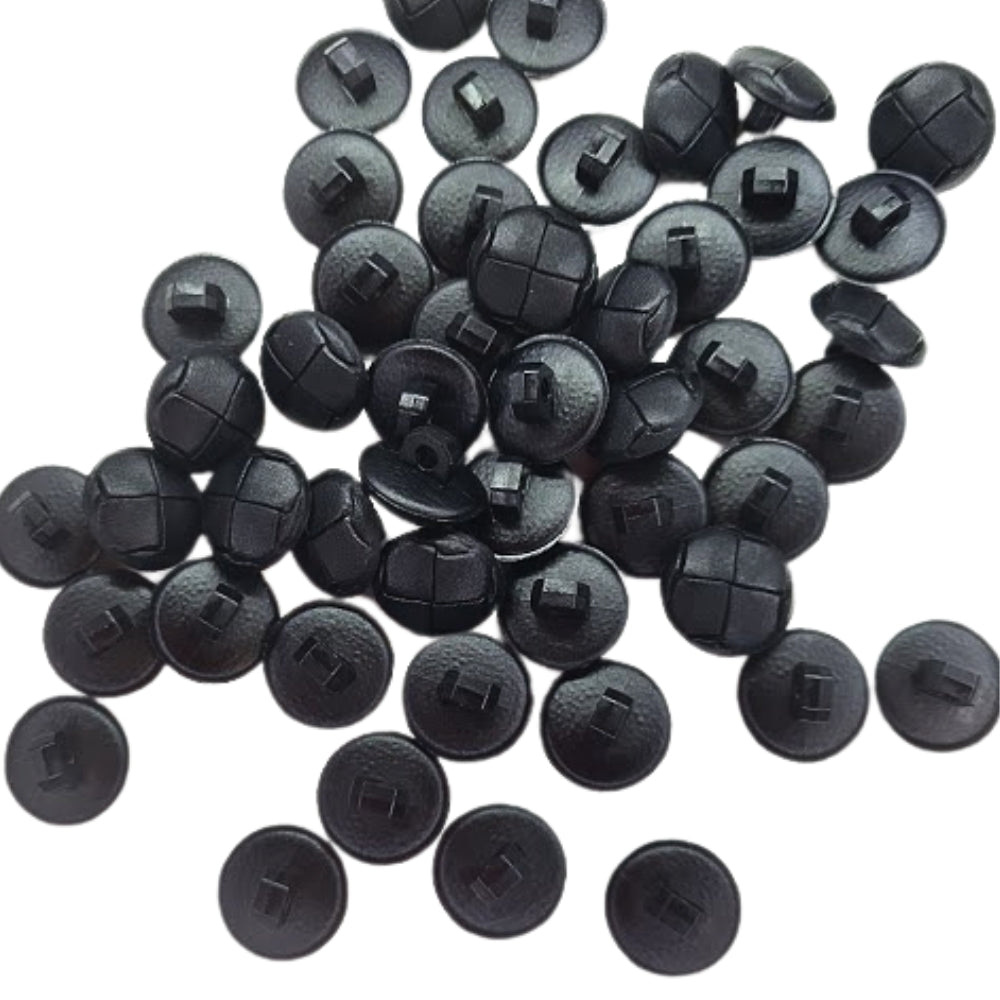 Imitation Leather Shank Button - 15mm - Black [LA5.6]