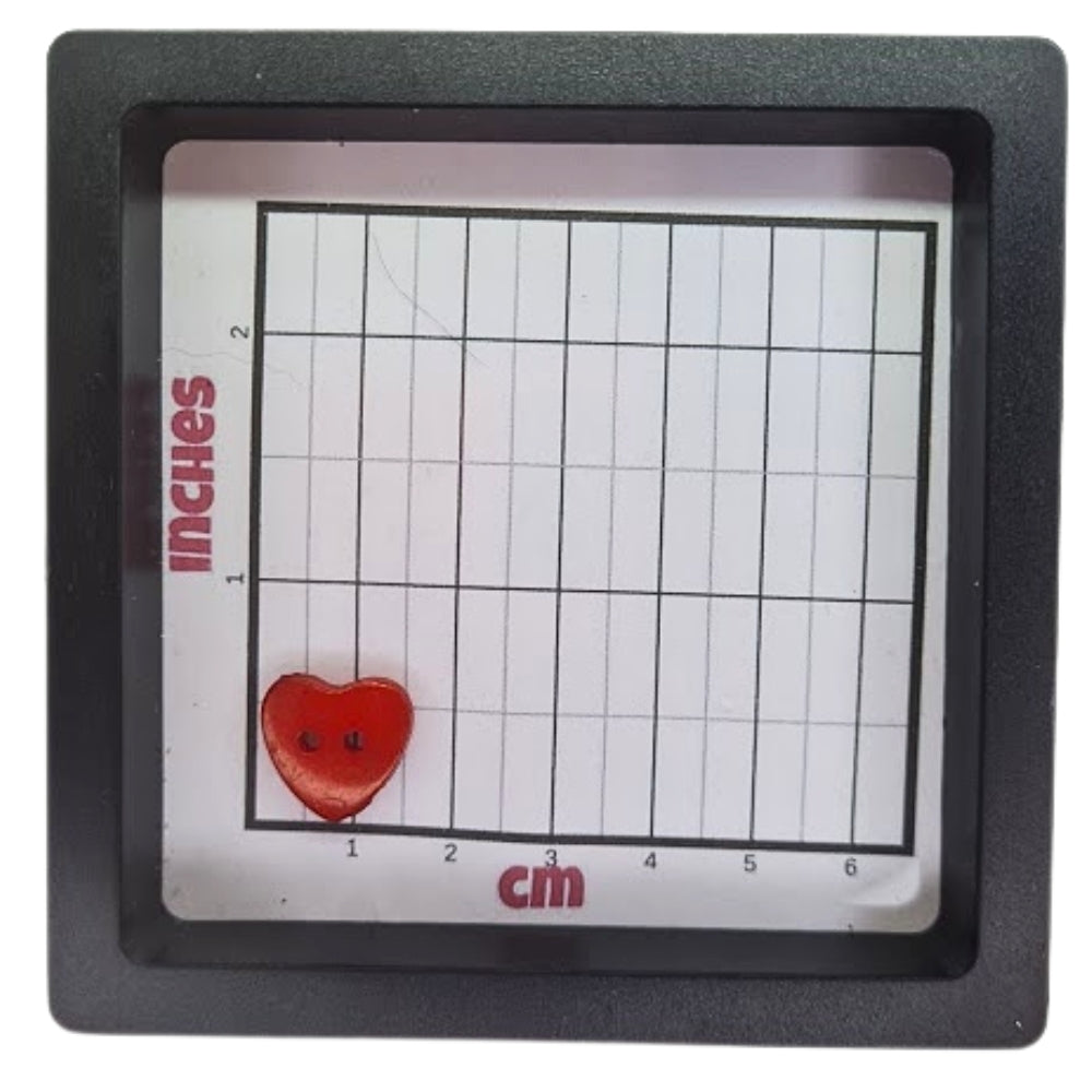 2 Hole Plastic Love Heart Button - 14mm - Red [LA30.3]