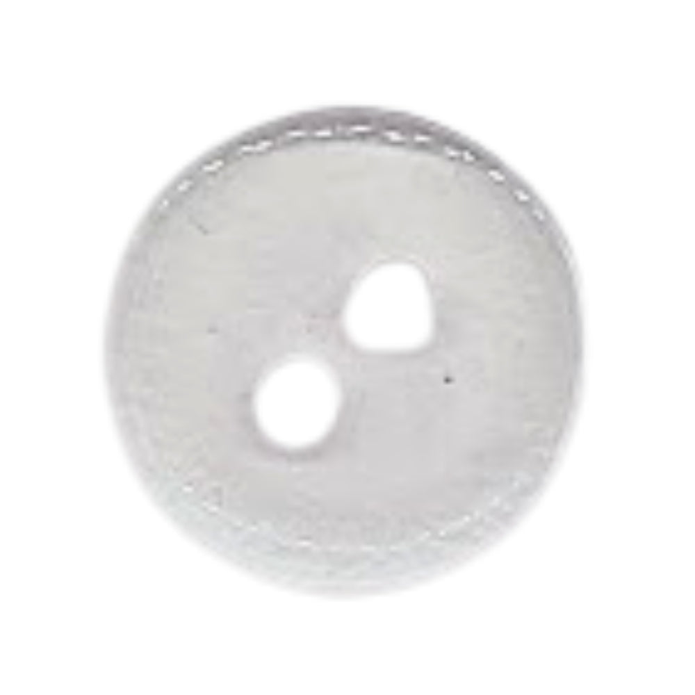 Plain Transparent 2 Hole Resin Button - 15mm - Transparent [LA33.3]