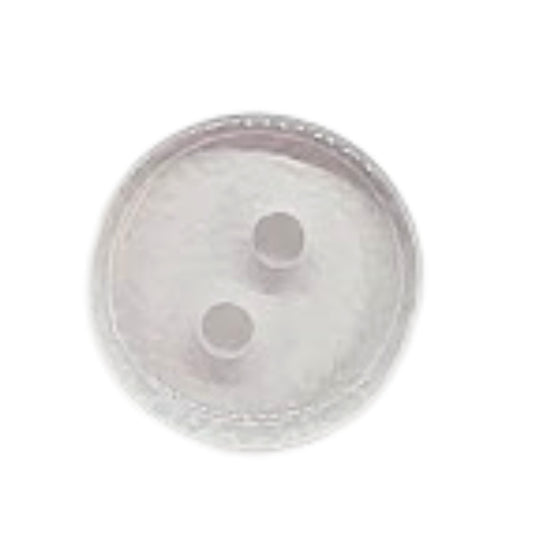 Plain Transparent 2 Hole Resin Button - 10mm - Transparent [LA35.3]