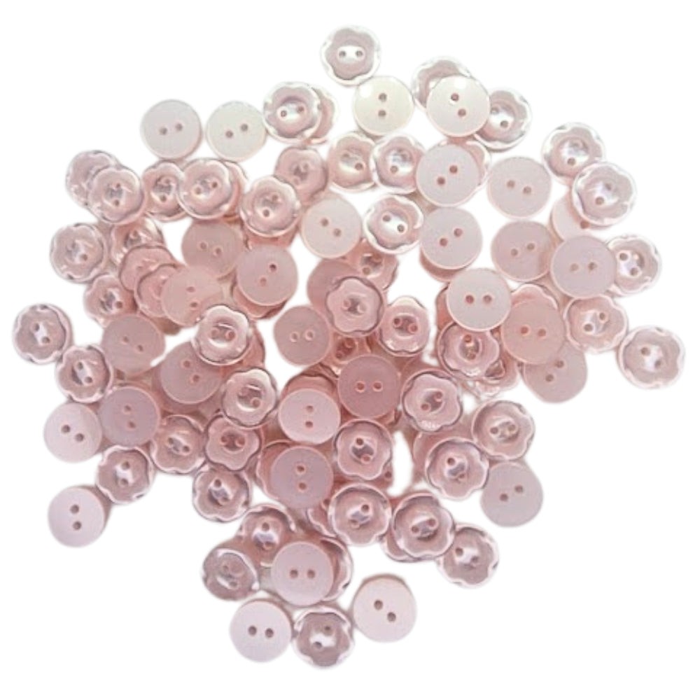 Polyester Scalloped Edge Button - 14mm - Pale Pink [LB7.8]