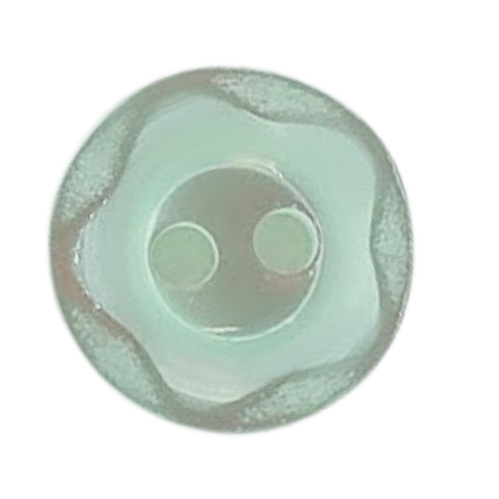 Polyester Scalloped Edge Button - 11mm - Green [LB30.4]