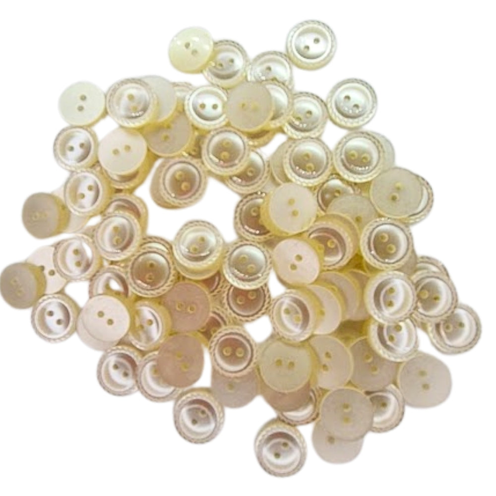 Polyester Rope Edge Button - 14mm - Cream [LB11.4]