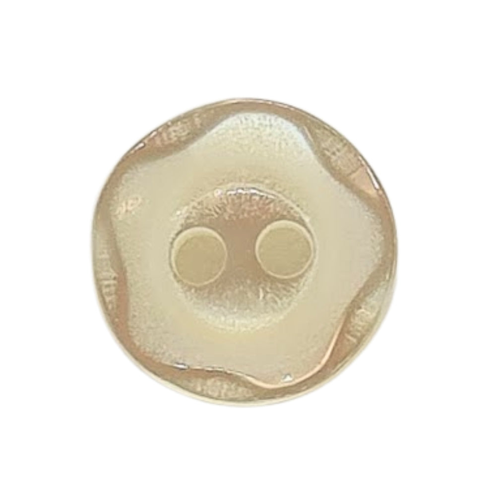 Polyester Scalloped Edge Button - 11mm - Beige [LB11.2]