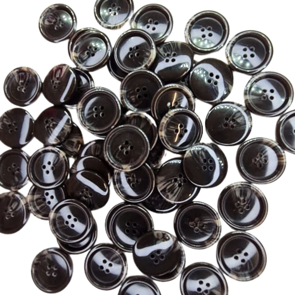 4 Hole Variegated Jacket Button - 28mm - Brown [LB4.7]