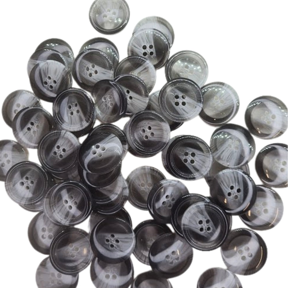 4 Hole Variegated Jacket Button - 25mm - Grey [LB3.7]