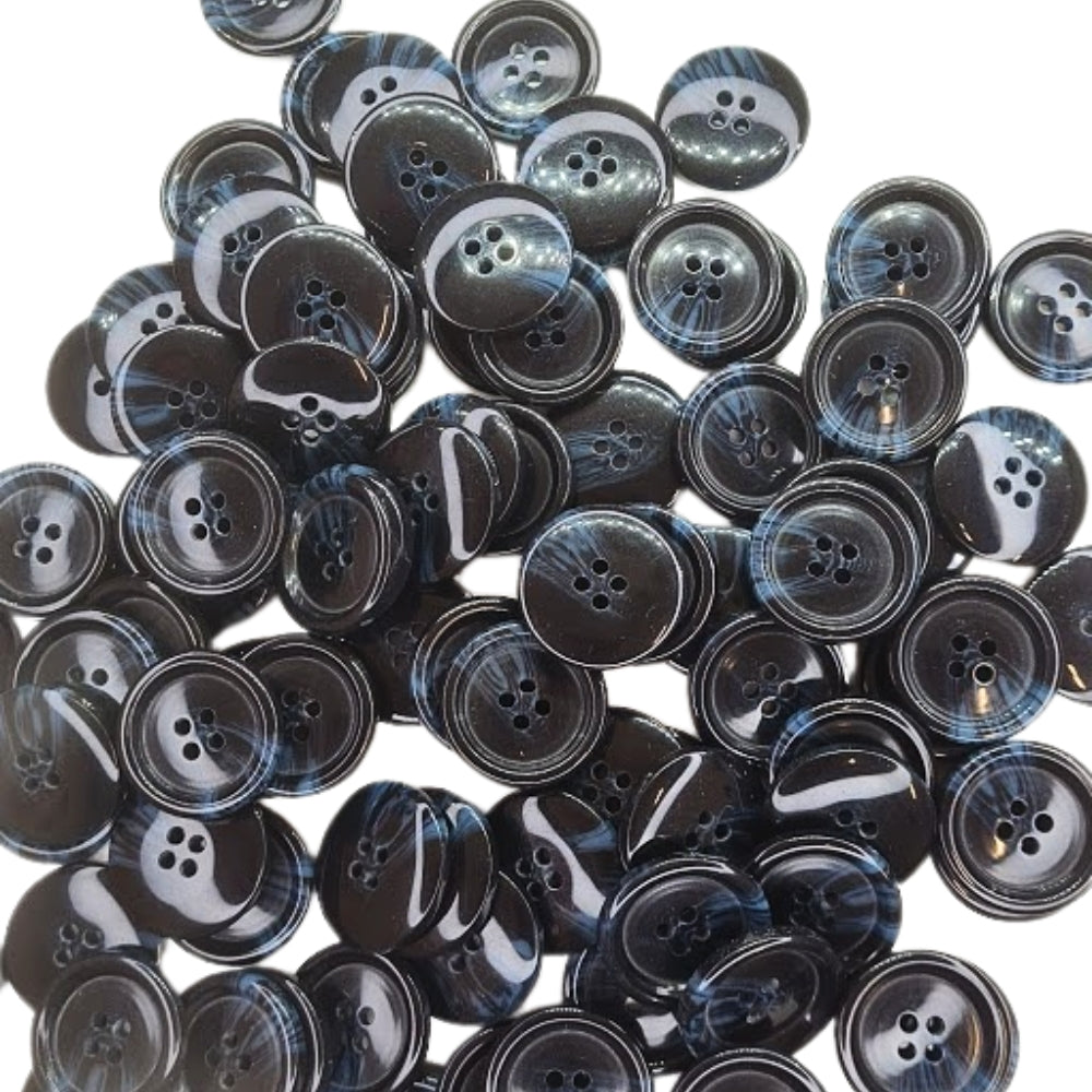 4 Hole Variegated Jacket Button - 25mm - Navy [LB12.2]