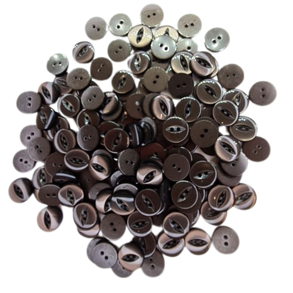 Polyester Fisheye Button - 14mm - Brown [LB12.5]