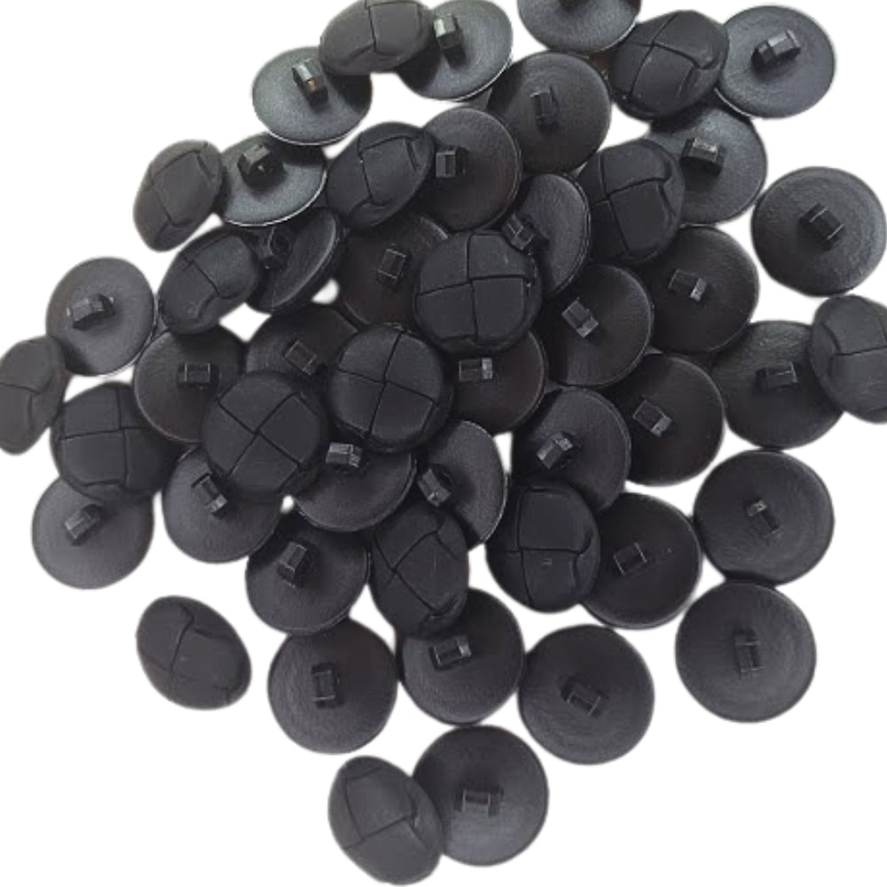 Imitation Leather Shank Button - 19mm - Black [LB11.6]