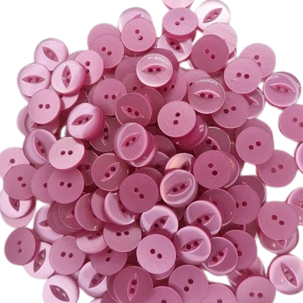 Polyester Fisheye Button - 16mm - Medium Pink [LB6.7]
