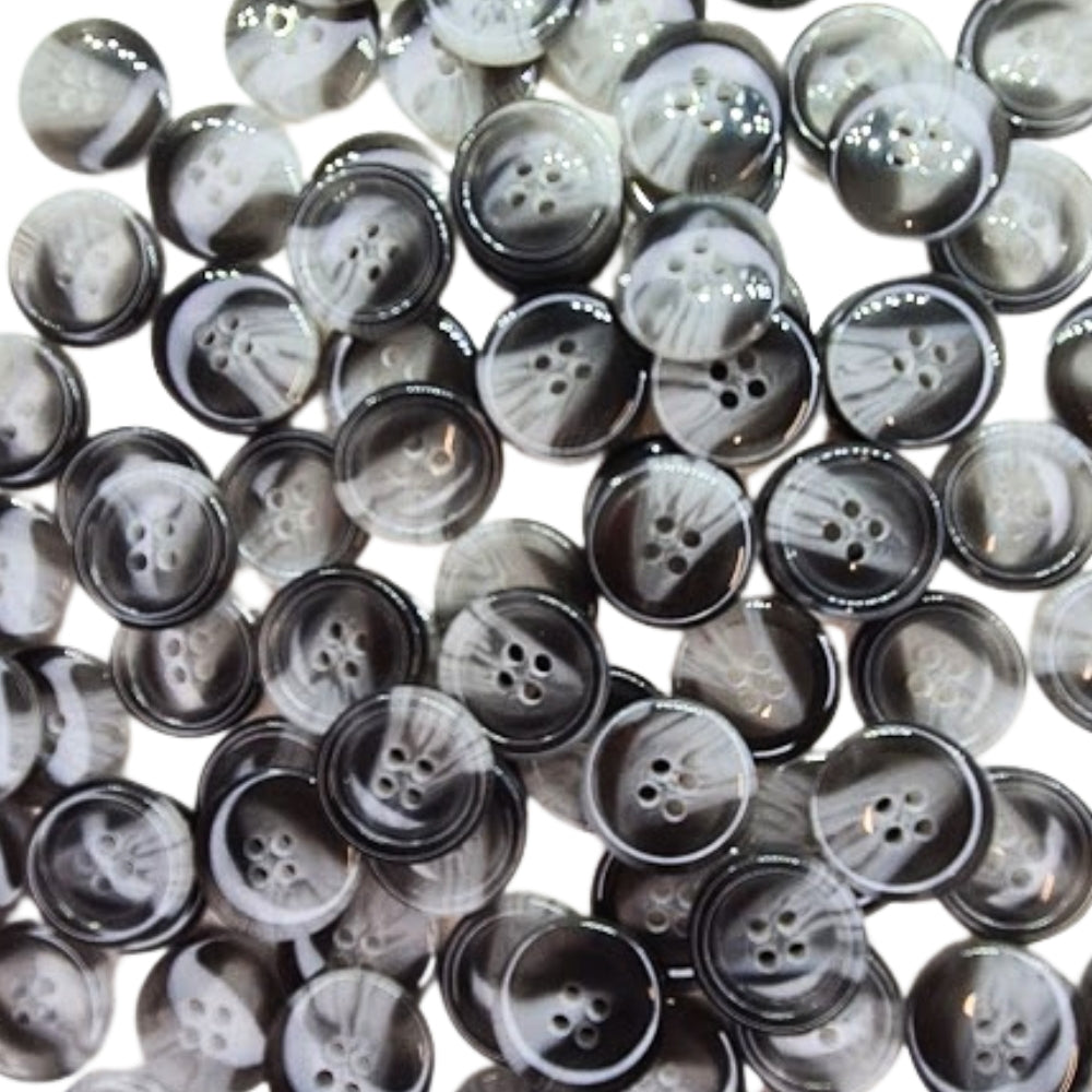 4 Hole Variegated Jacket Button - 20mm - Grey [LB15.7]