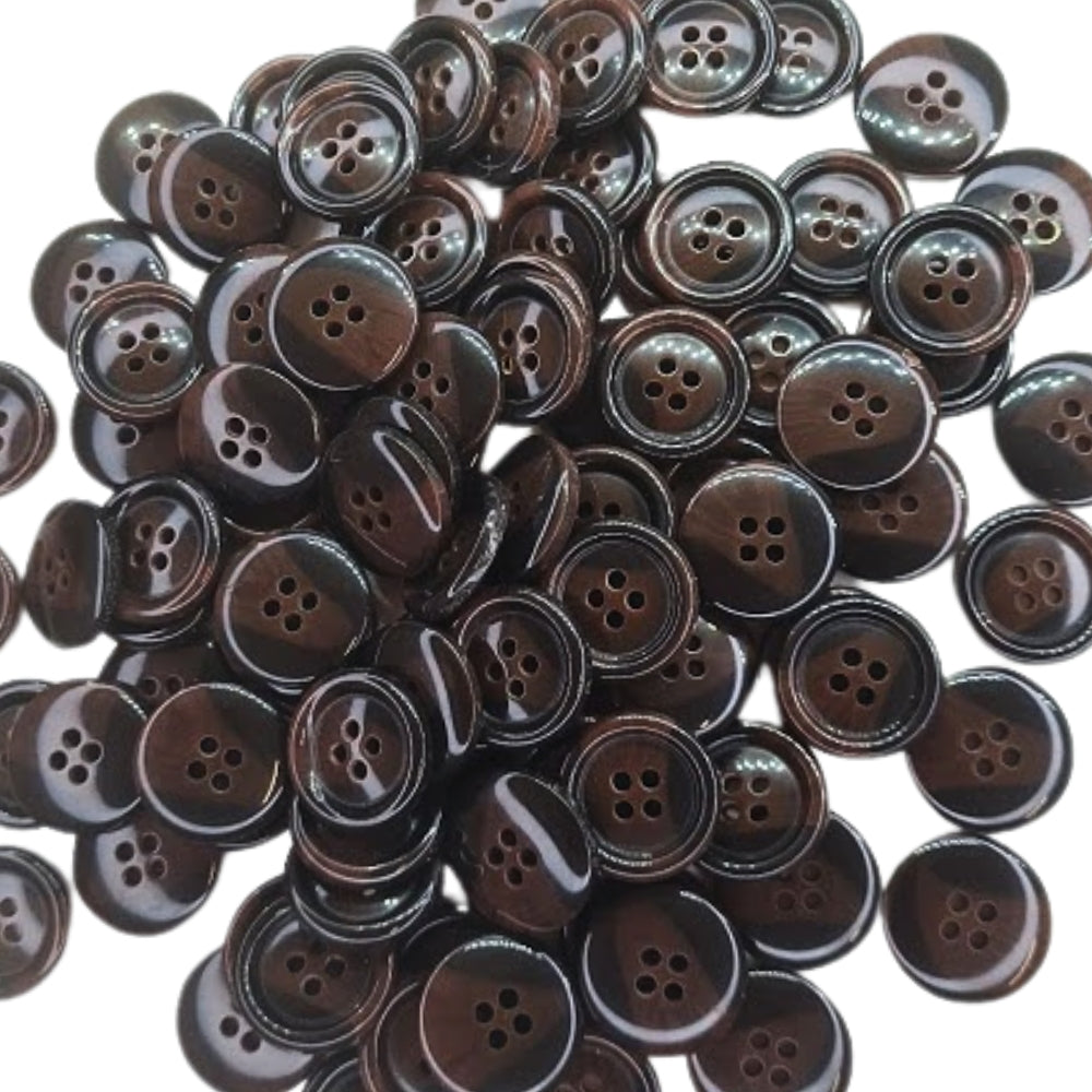 4 Hole Variegated Jacket Button - 20mm - Tan [LB13.8]
