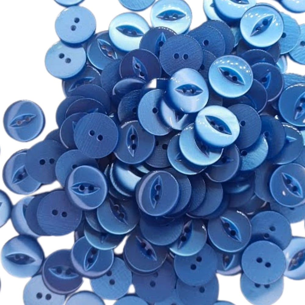 Polyester Fisheye Button - 16mm - Bright Blue [LB5.5]