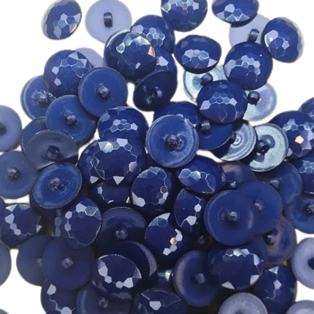 Faceted Plastic Shank Buttons - 20mm - Navy [LB16.5]
