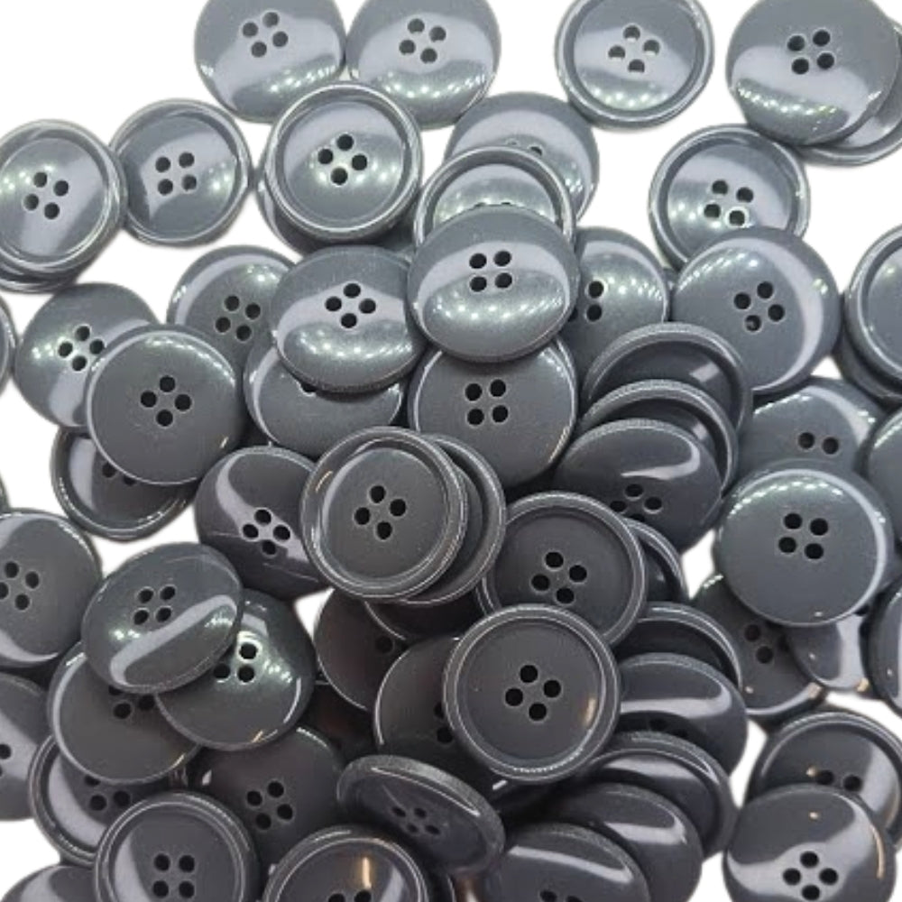 4 Hole Solid Jacket Button - 25mm - Grey [LB18.3]