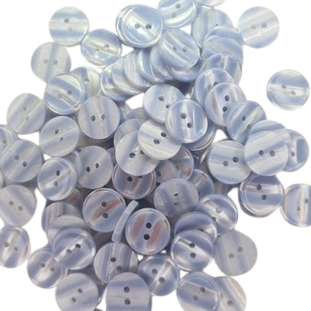 Polyester 2 Hole Stripe Buttons - 18mm - Pale Blue [LB22.1]