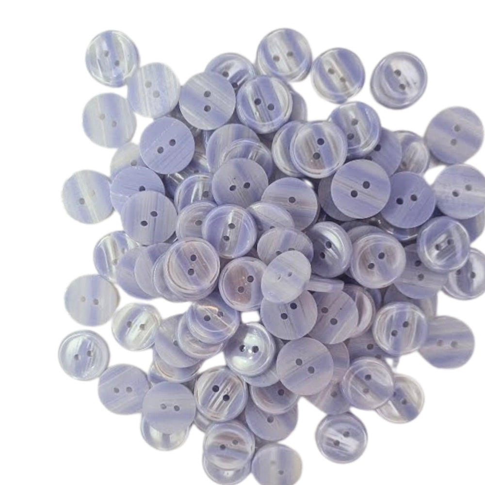 Polyester 2 Hole Stripe Buttons - 15mm - Lilac [LB20.1]