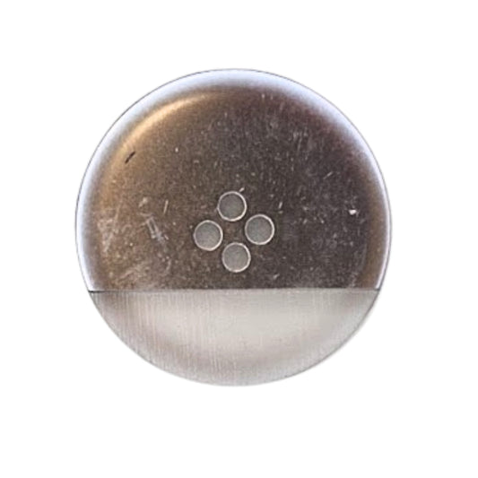 4 Hole Metallic Contrast Button - 22mm - Transparent/Silver [LC13.6]