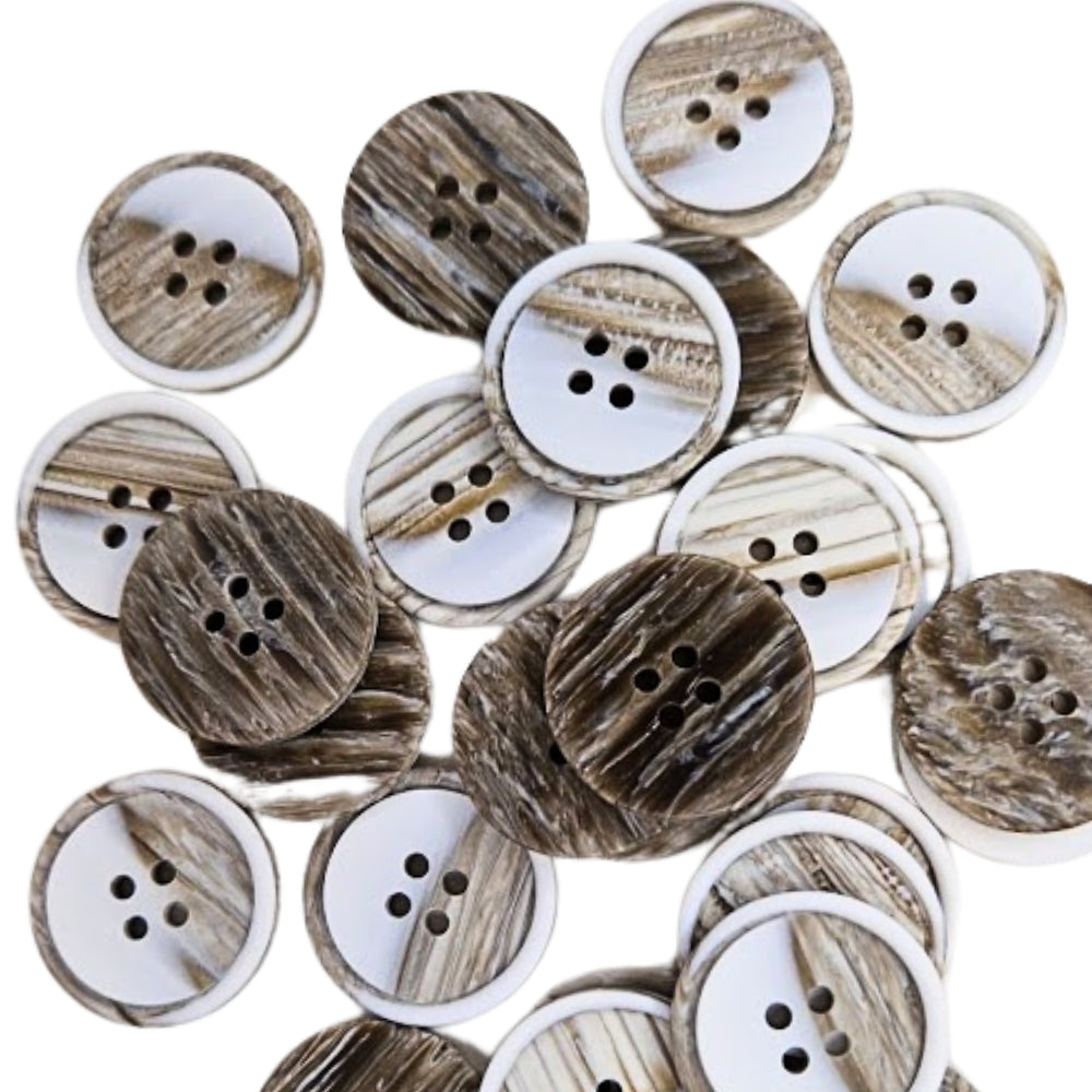 Abstract Stone Effect 4 Hole Button - 30mm - Natural [LC15.8]