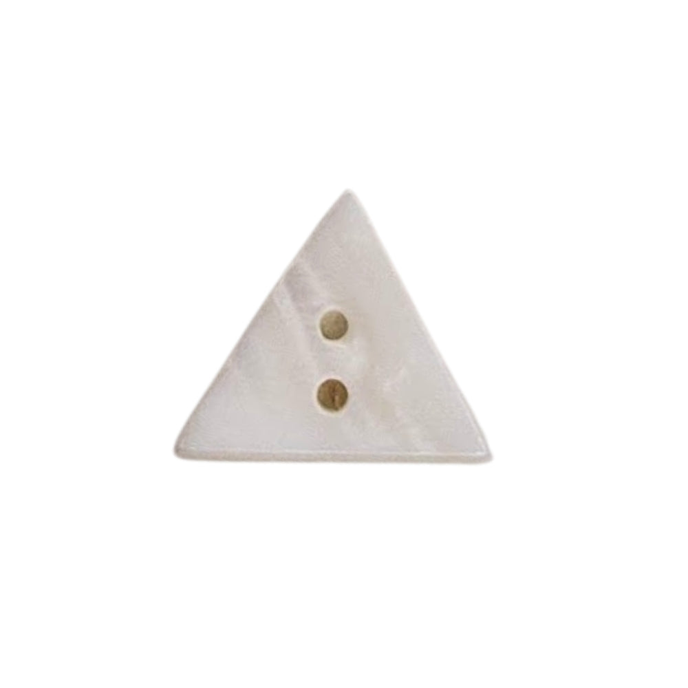 2 Hole Freshwater Shell Triangle Button - 18mm - Cream