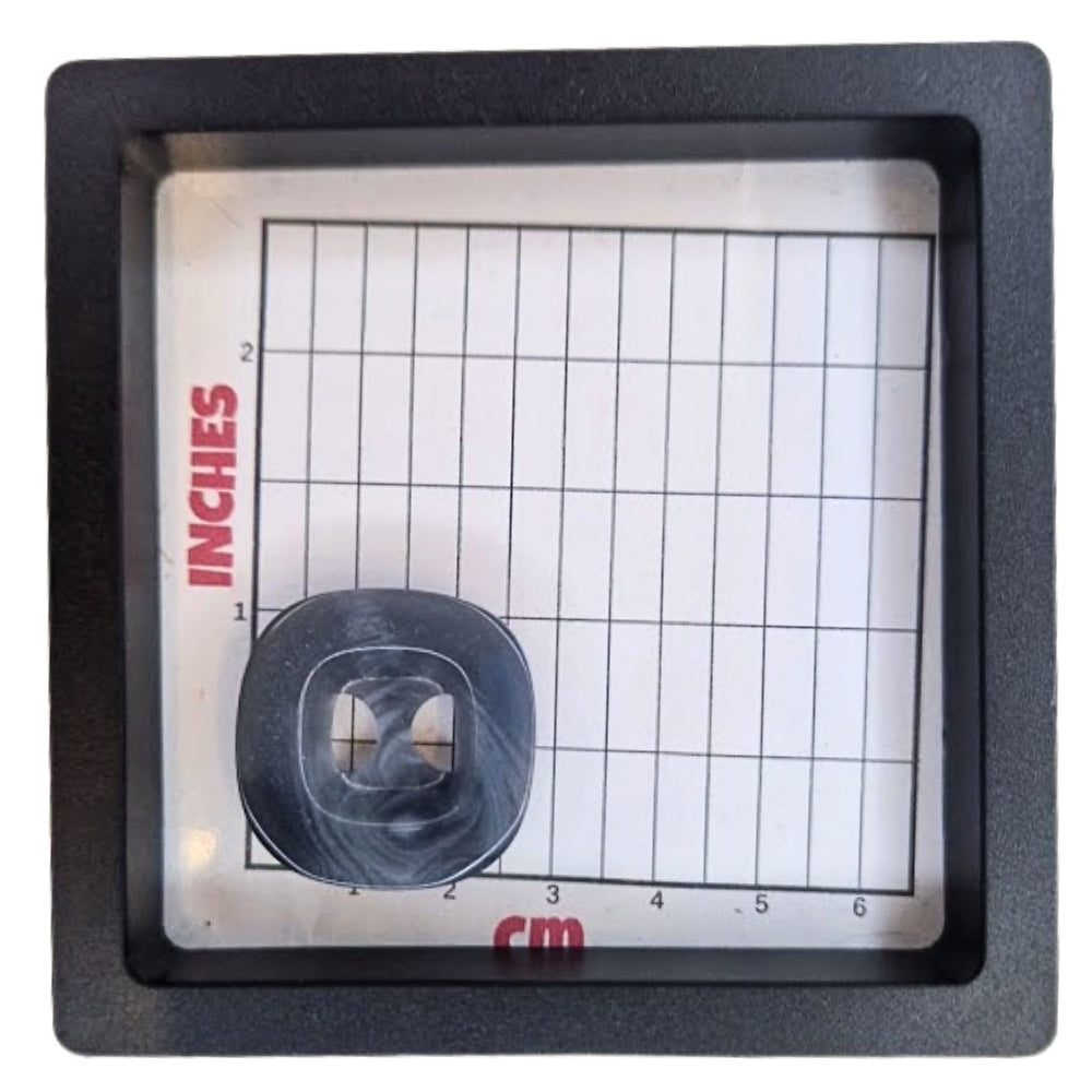 Chunky Square 2 Hole Button - 30mm - Medium Grey [LD31.7]