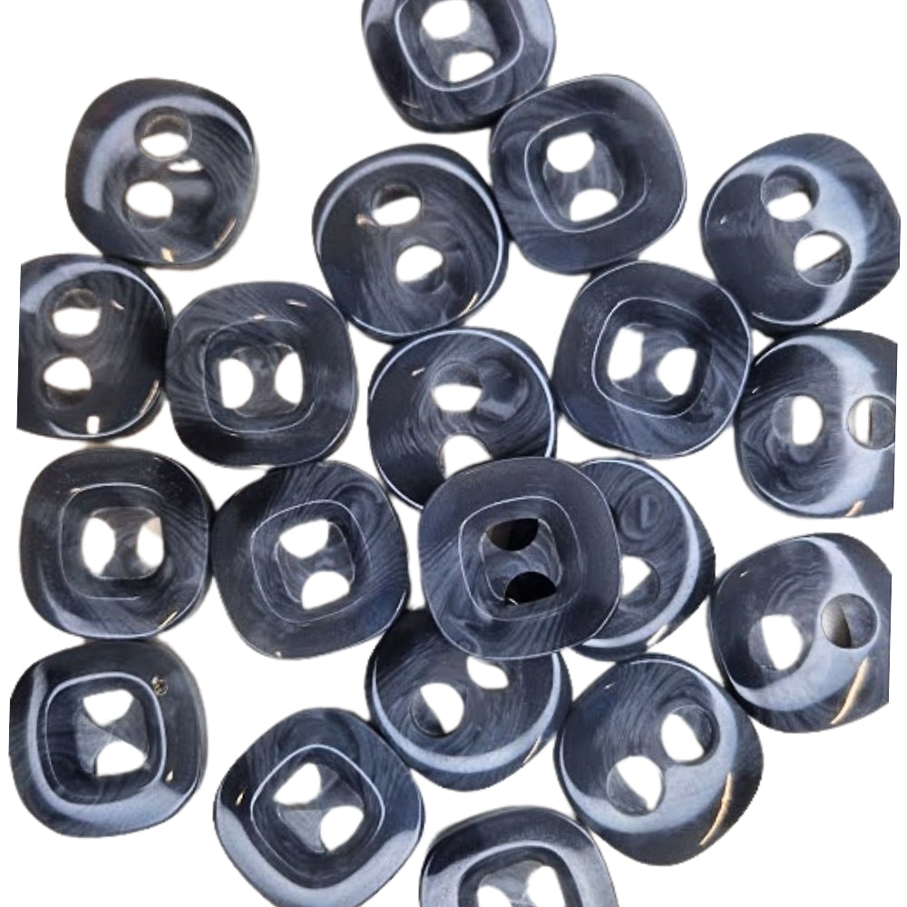 Chunky Square 2 Hole Button - 30mm - Medium Grey [LD31.7]