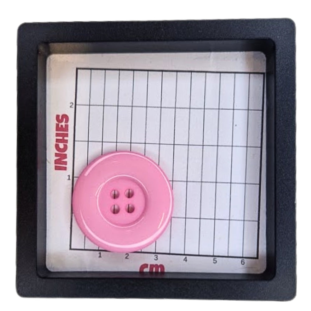 4 Hole Large Rim Plastic Button - 35mm - Pink [LD31.3]