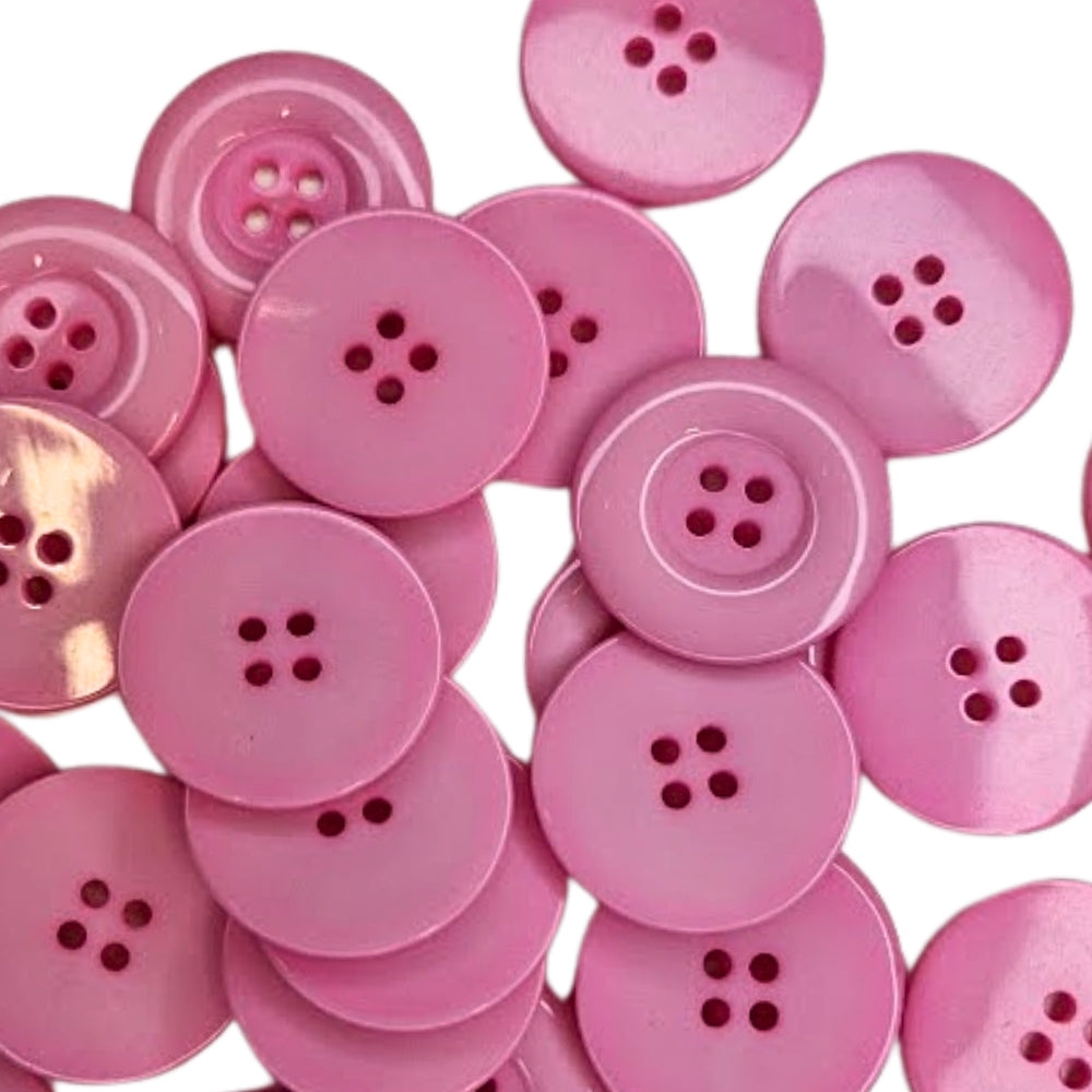 4 Hole Large Rim Plastic Button - 35mm - Pink [LD31.3]