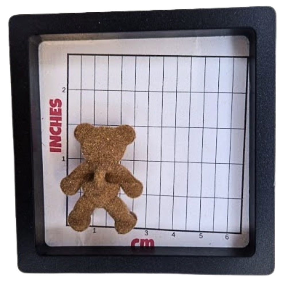 Fuzzy Teddy Bear Fabric Shank Button - 38mm - Brown [XLC2.5]