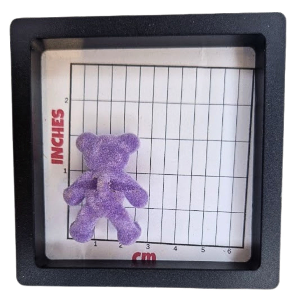 Fuzzy Teddy Bear Fabric Shank Button - 38mm - Purple [XLC1`.3]