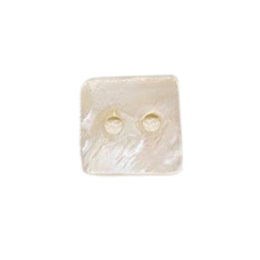 2 Hole Square Freshwater Shell Button - 12mm - Natural [LB40.5]