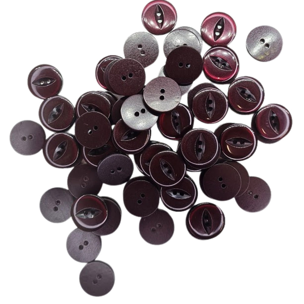 Polyester Fisheye Button - 19mm - Burgundy [LA19.5]