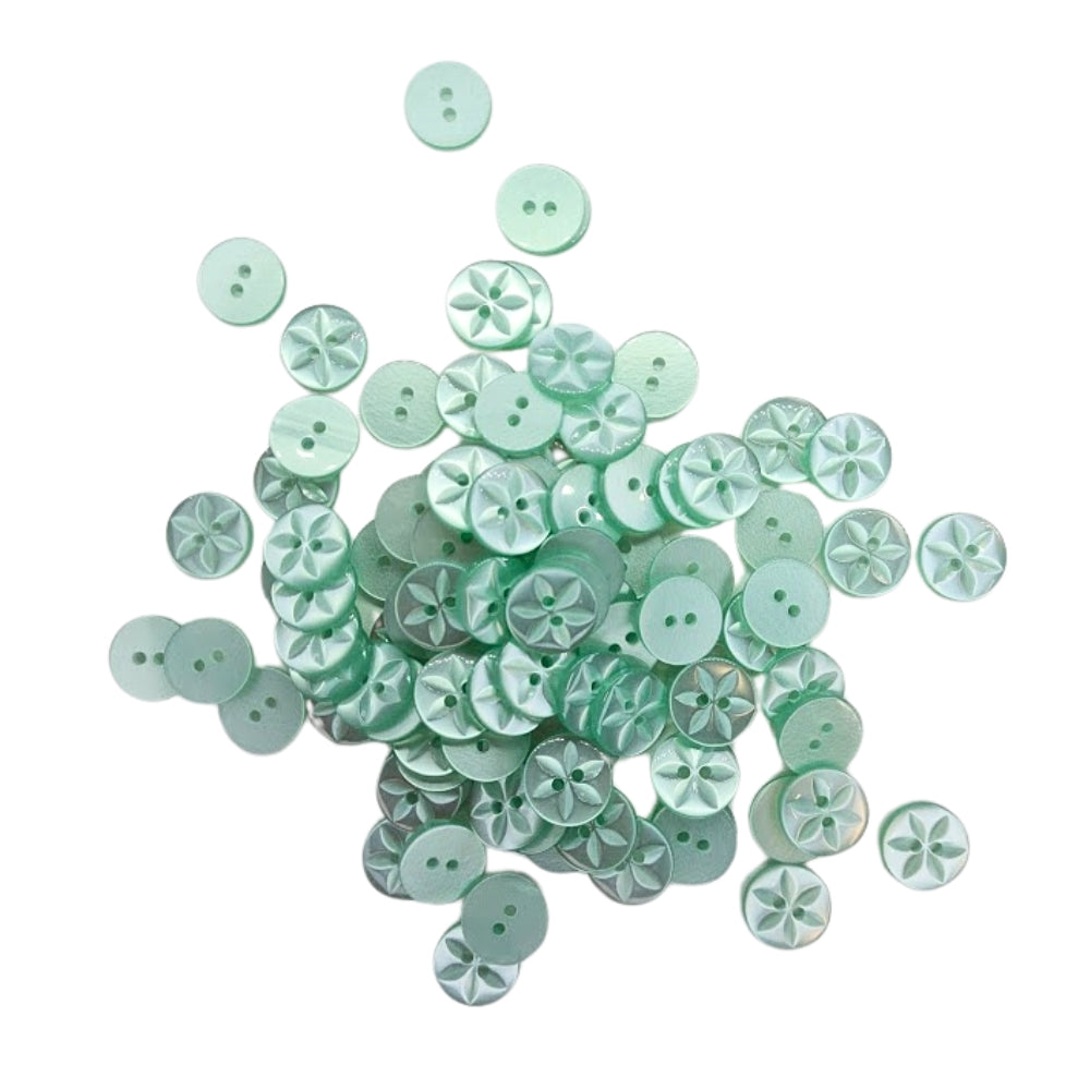 Polyester Star Button - 14mm - Turquoise [LA29.4]