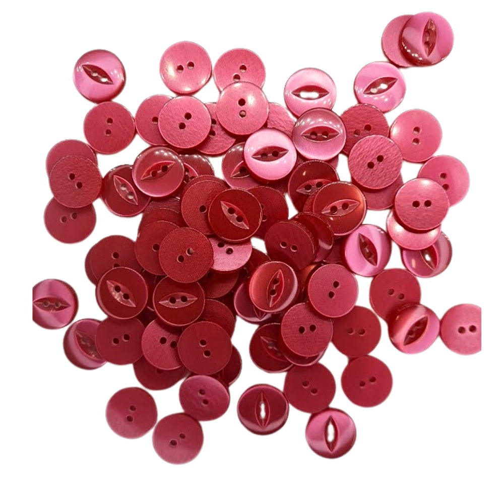 Polyester Fisheye Button - 16mm - Red [LA28.1]