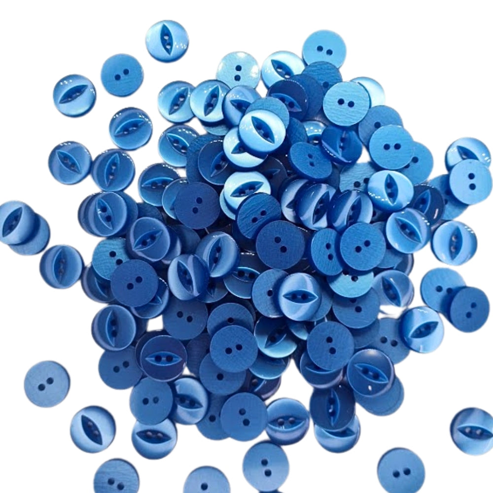 Polyester Fisheye Button - 14mm - Bright Blue [LA29.1]