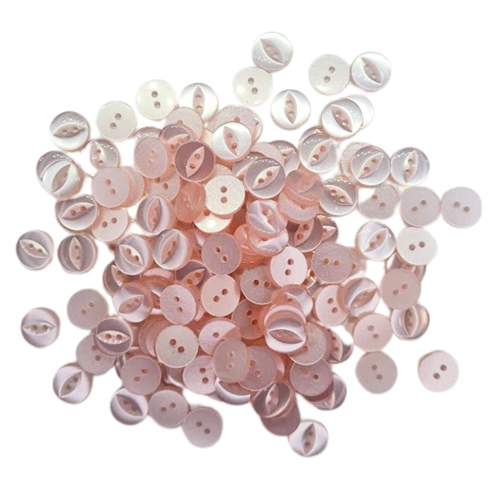 Polyester Fisheye Button - 11mm - Pale Pink [LA28.4]