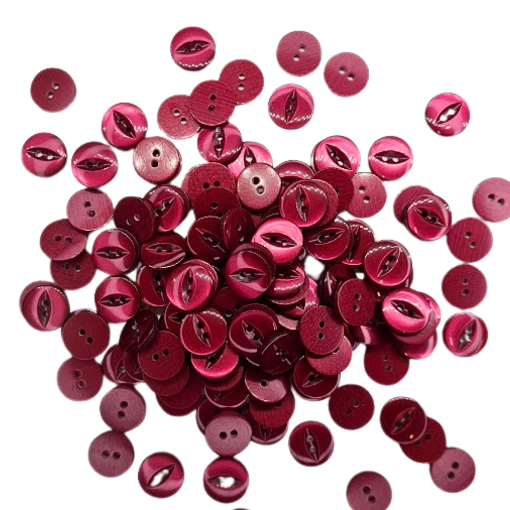 Polyester Fisheye Button - 14mm - Dark Red [LA16.2]