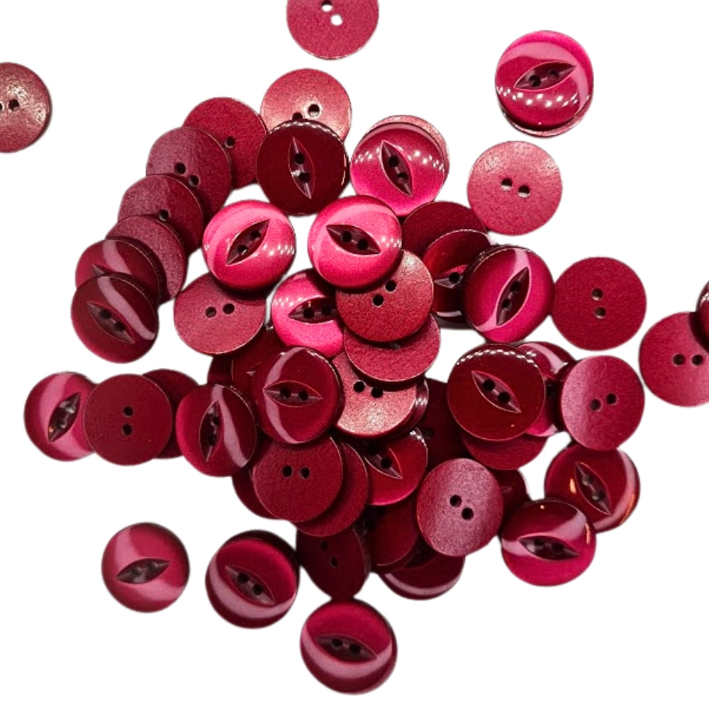 Polyester Fisheye Button - 19mm - Dark Pink/Red [LA20.6]