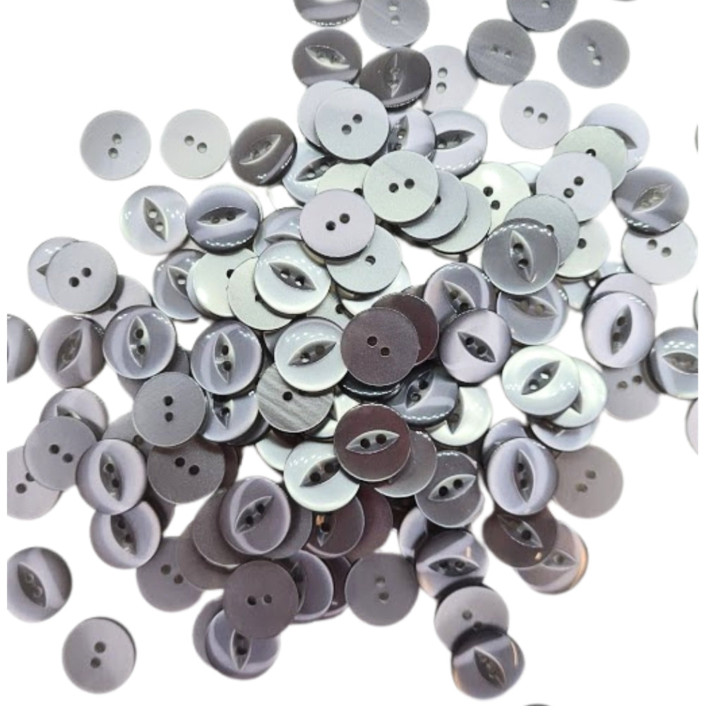 Polyester Fisheye Button - 16mm - Grey [LA11.6]