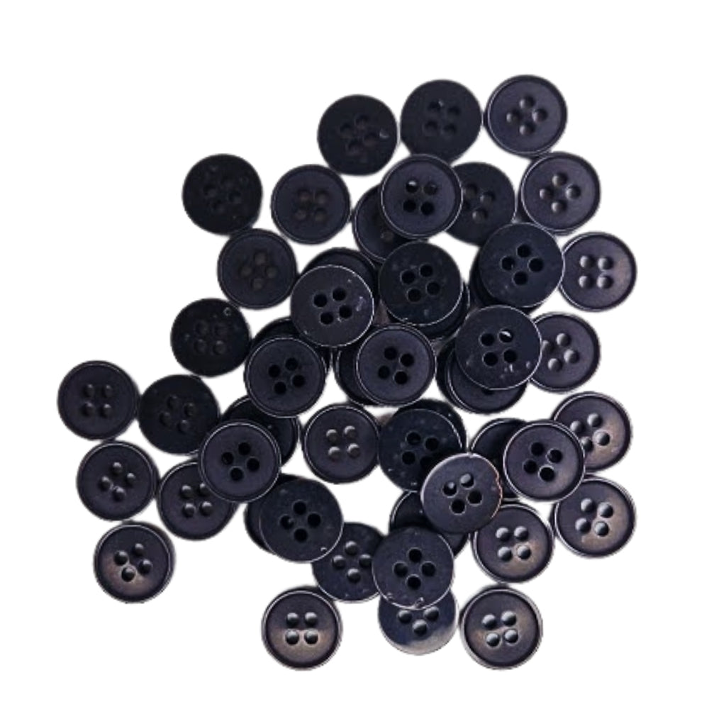 4 Hole Button - 13mm - Black [LF38.2]