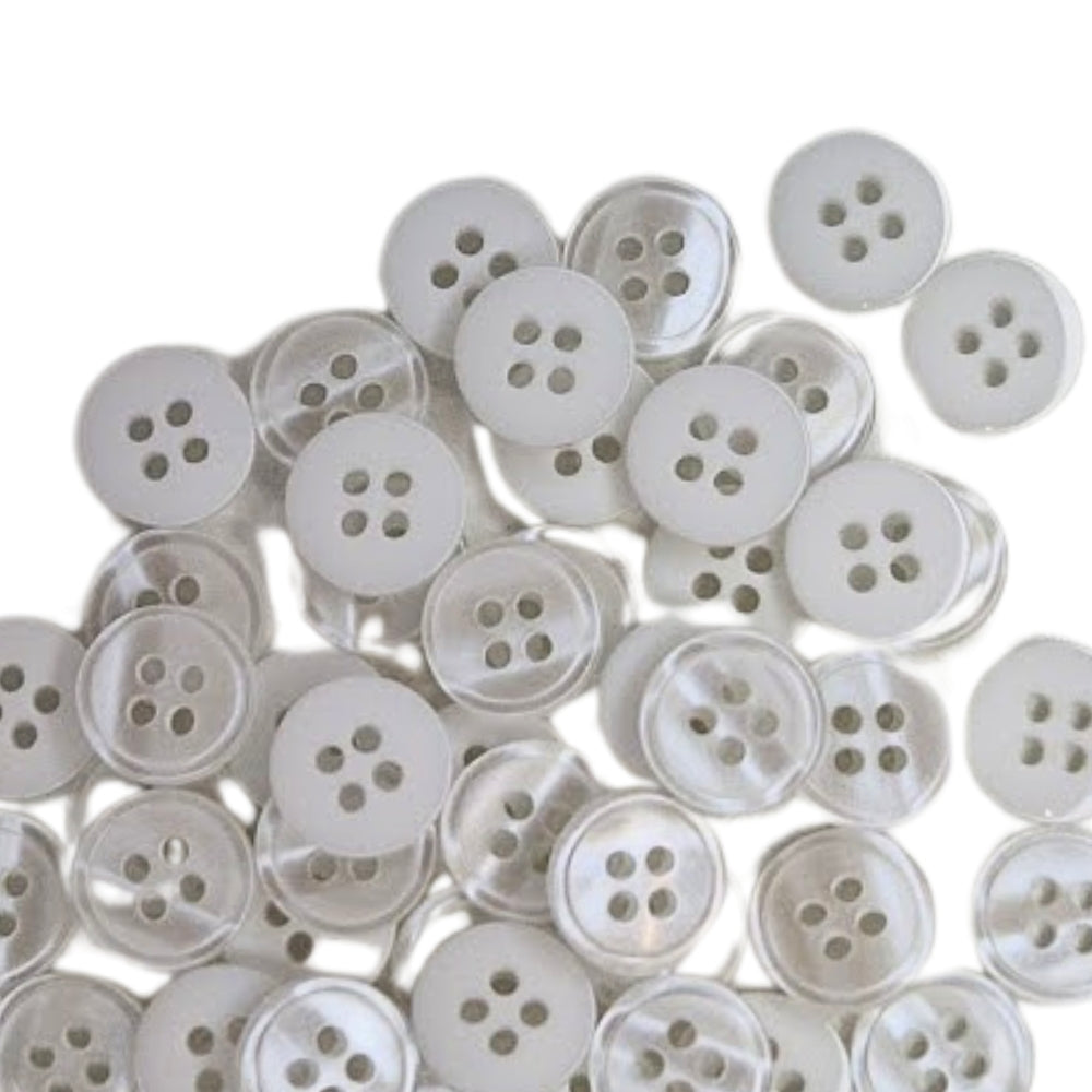 4 Hole Button - 13mm - Pearl White [LF17.7]