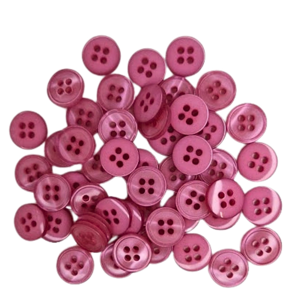 4 Hole Button - 13mm - Fuchsia [LE1.4]