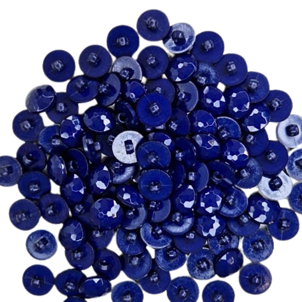 Faceted Plastic Shank Buttons - 14mm - Navy [LC9.3]