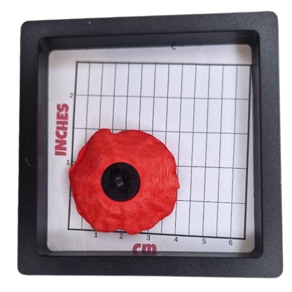 Remembrance Day Poppy Shank Button - 41mm [XLB2.5]