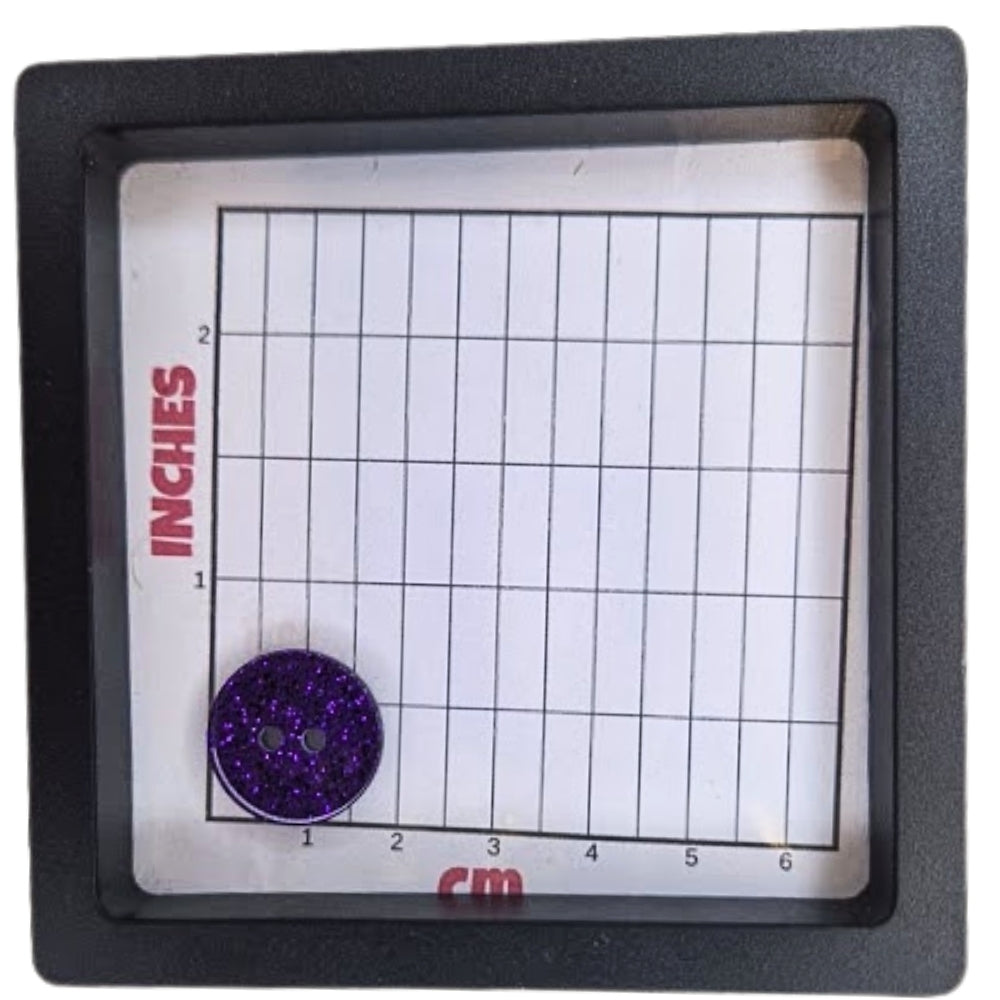 2 Hole Shiny Glitter Button - 18mm - Purple [LF25.2]