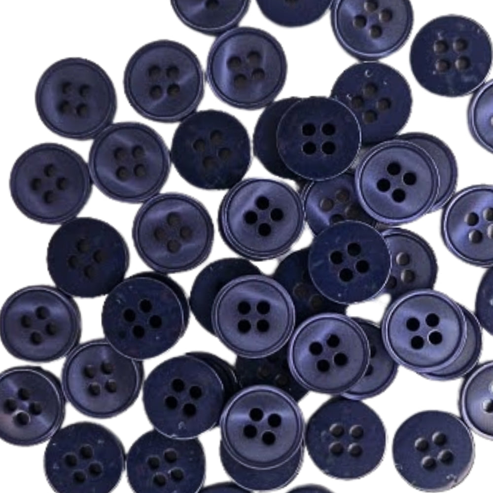 4 Hole Button - 13mm - Navy [LD9.2]