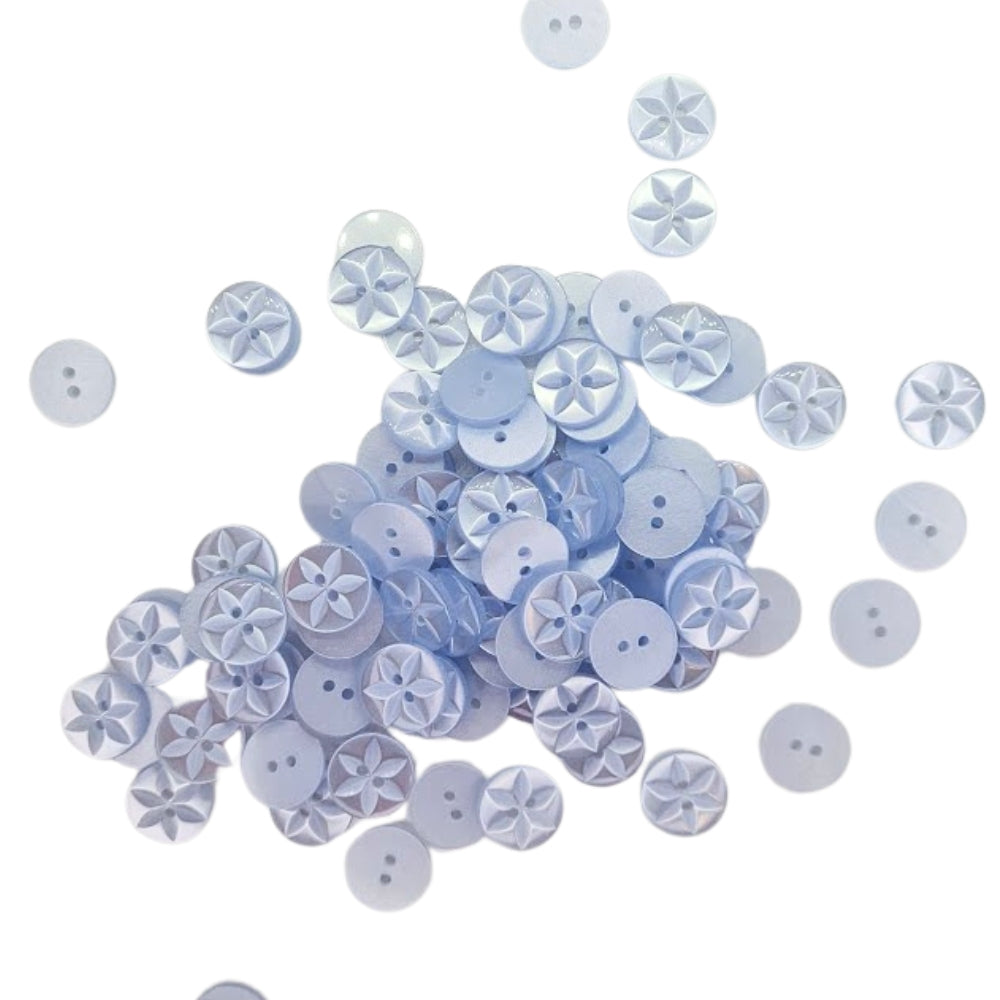 Polyester Star Button - 14mm - Pale Blue [LA18.2]