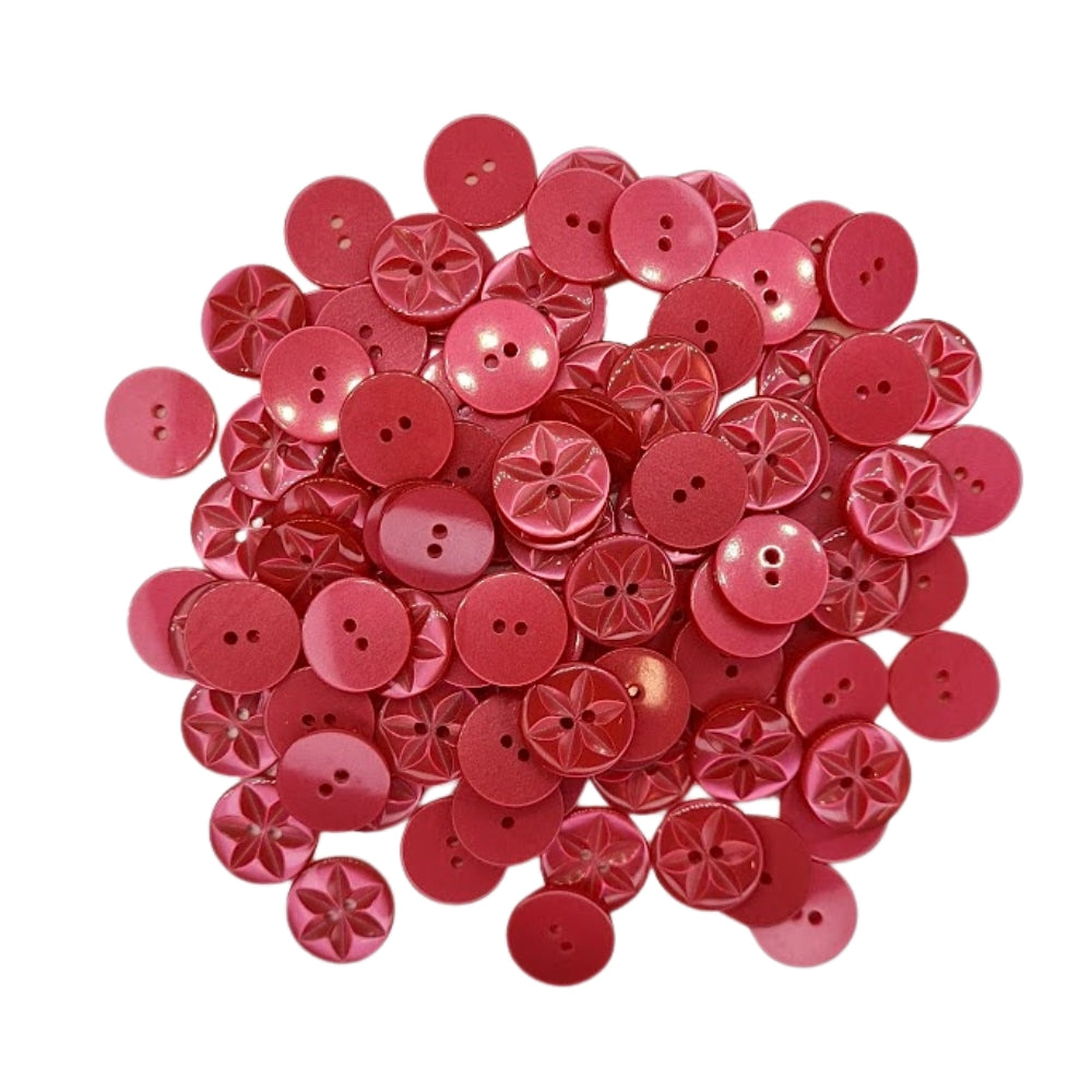 Polyester Star Button - 16mm - Red [LA16.1]
