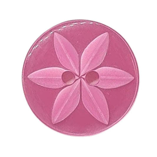 Polyester Star Button - 16mm - Pink [LA25.2]